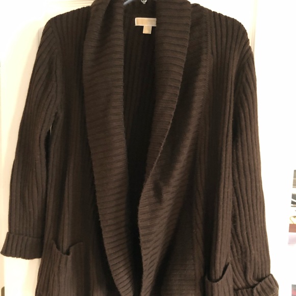 Michael Michael Kors brown ribbed cardigan size L - Picture 1 of 5